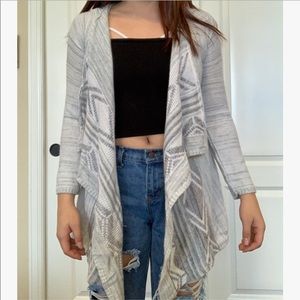 Grey and white cardigan